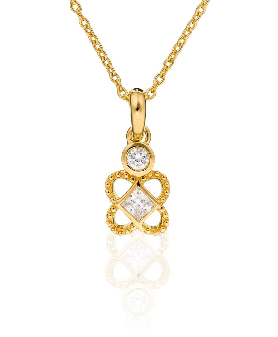Geometrische Halskette mit Zirkonia-Anhänger