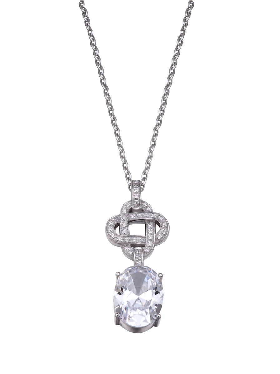 Halskette mit Knoten und Oval-Kristall