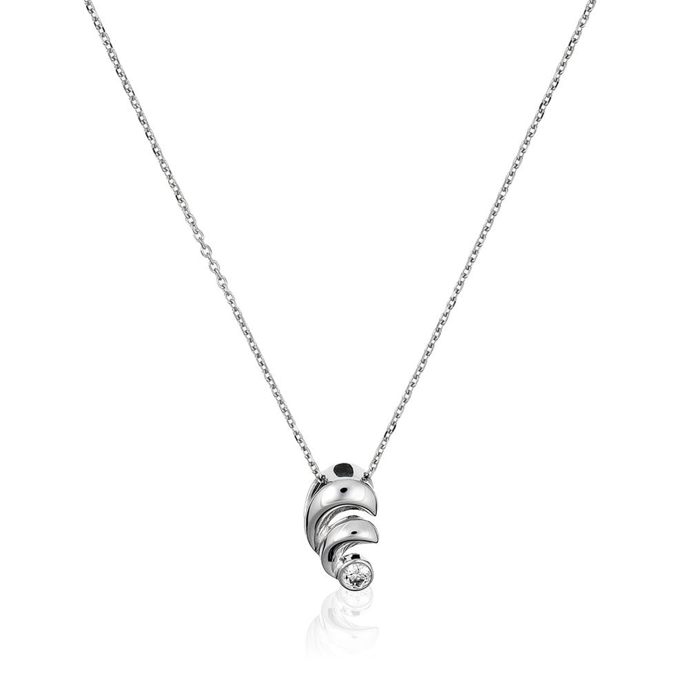 Halskette mit Wellen-Anhänger aus Sterlingsilber