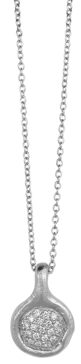 Silberne Kette mit Pavé-Anhänger