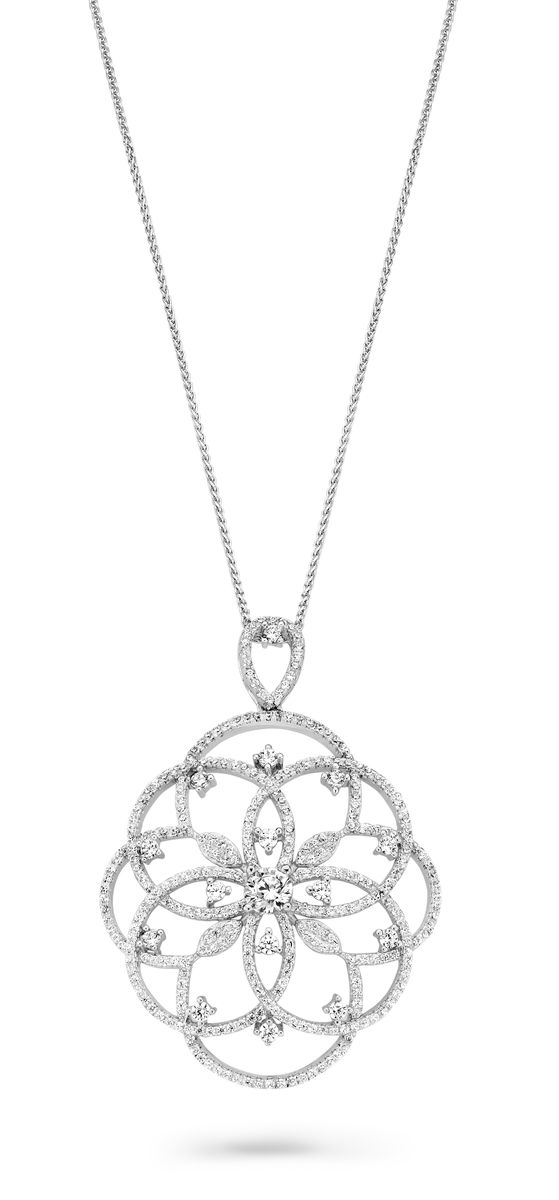 Kette mit geometrischem Blumenanhänger