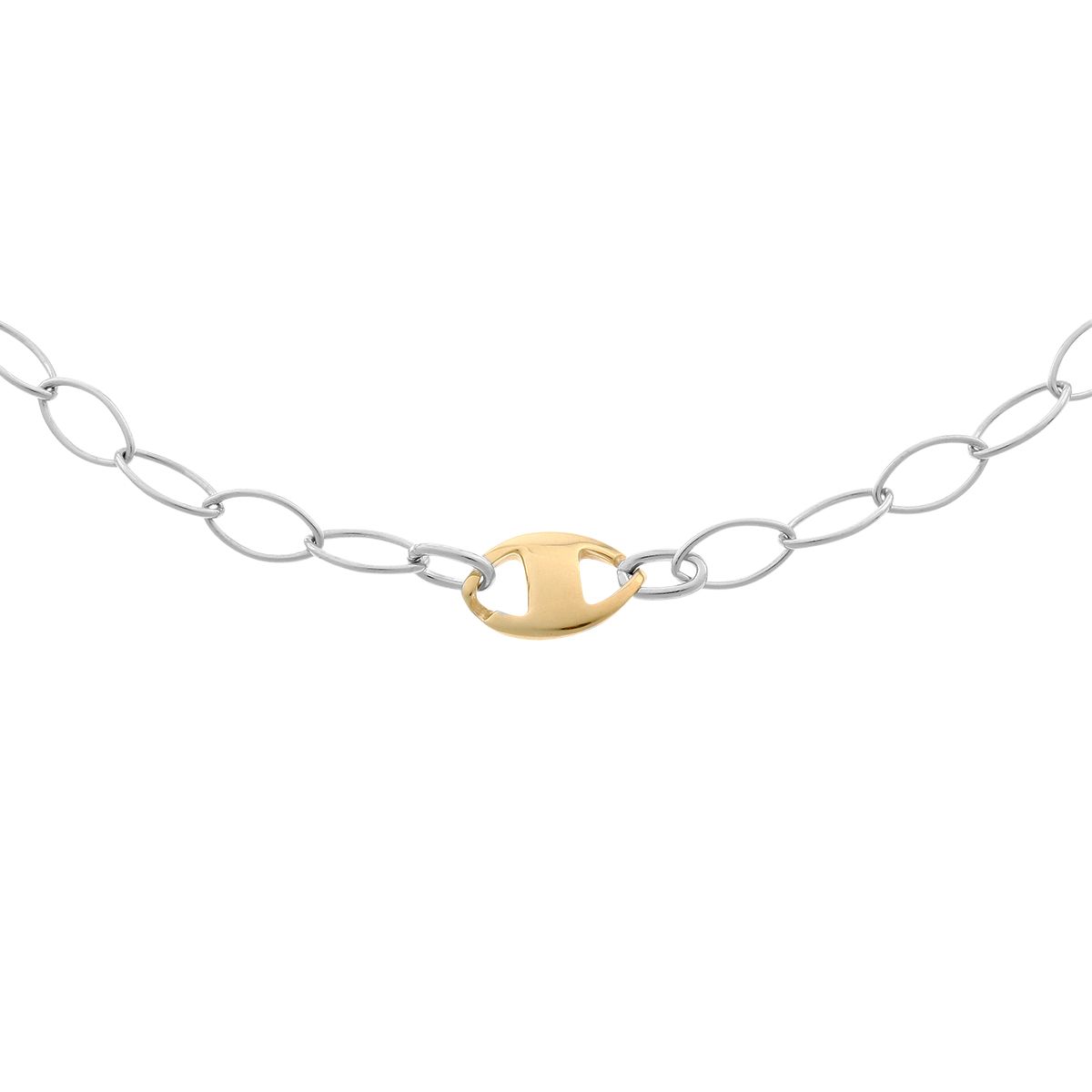 Bicolor Gliederkette aus Sterling-Silber