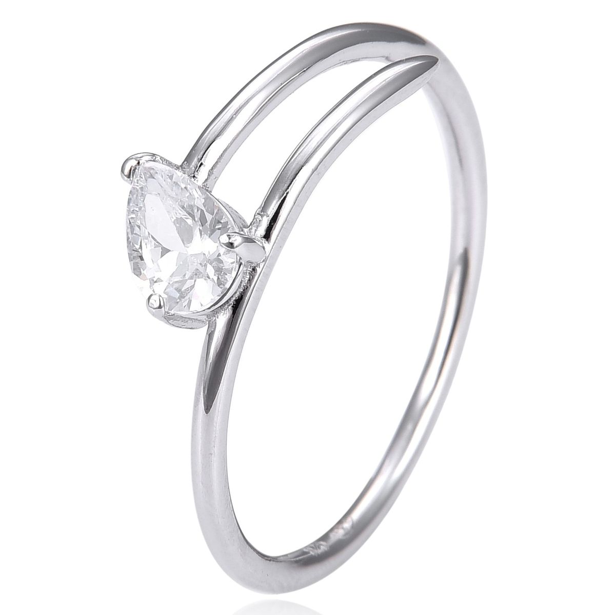 Ring mit tropfenförmigem Solitär-Zirkonia
