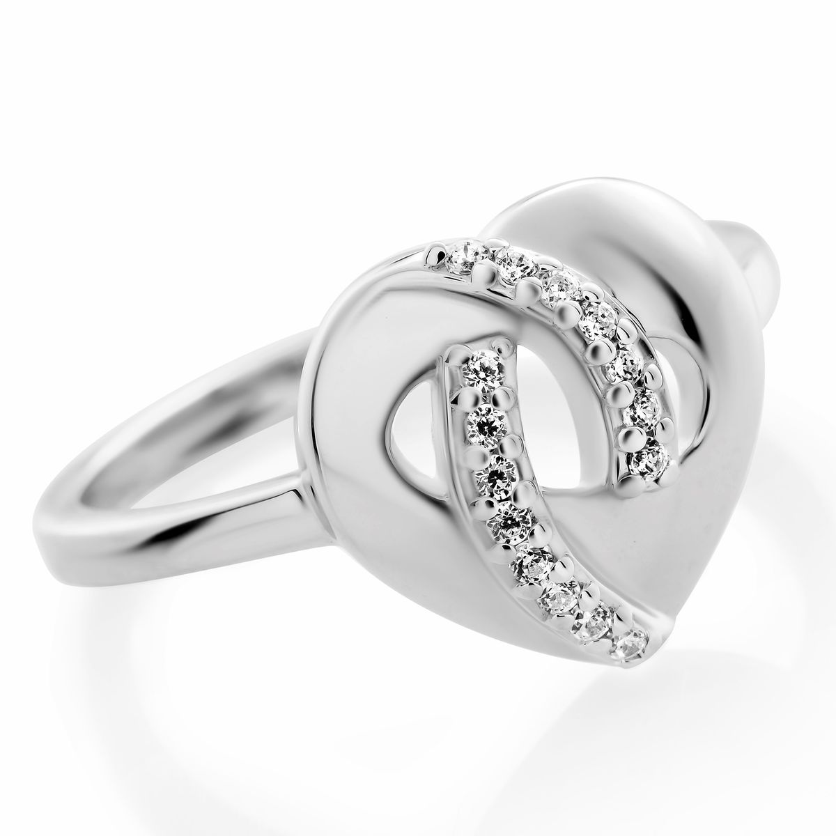Amore Herz-Ring mit Pavé-Besatz