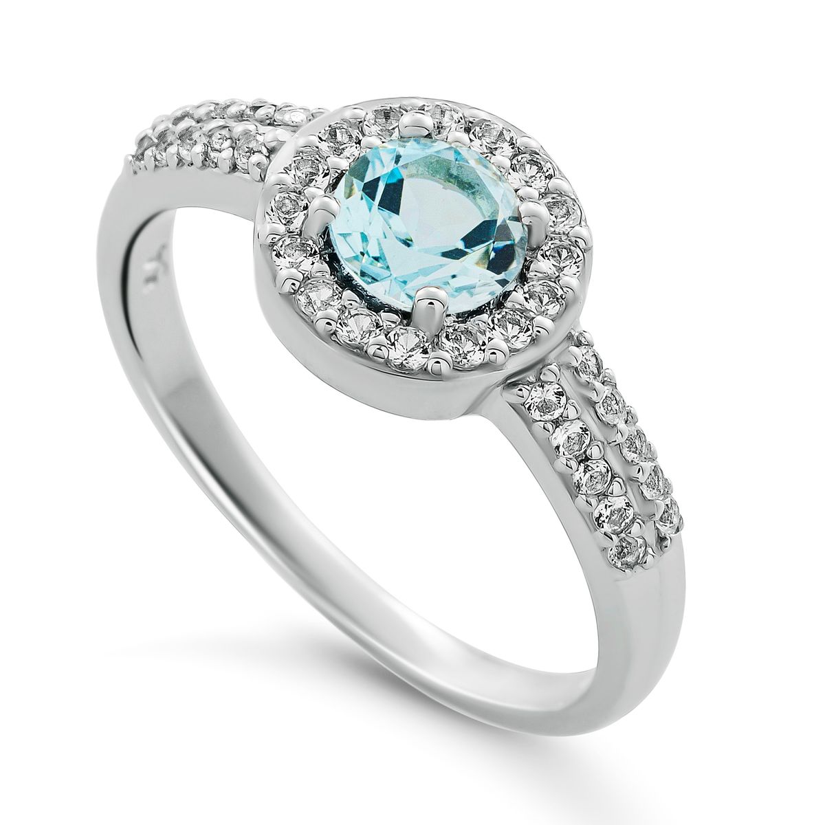 Eleganter Halo-Ring mit Pavé-Besatz