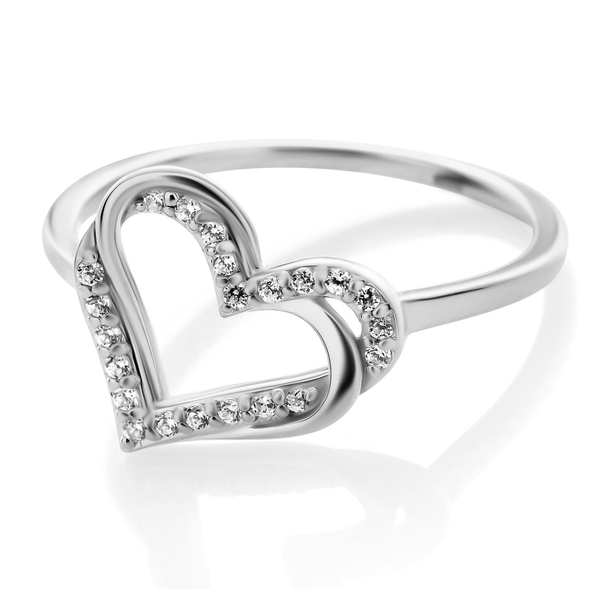 Ring mit verschlungenen Herzen und Zirkonia