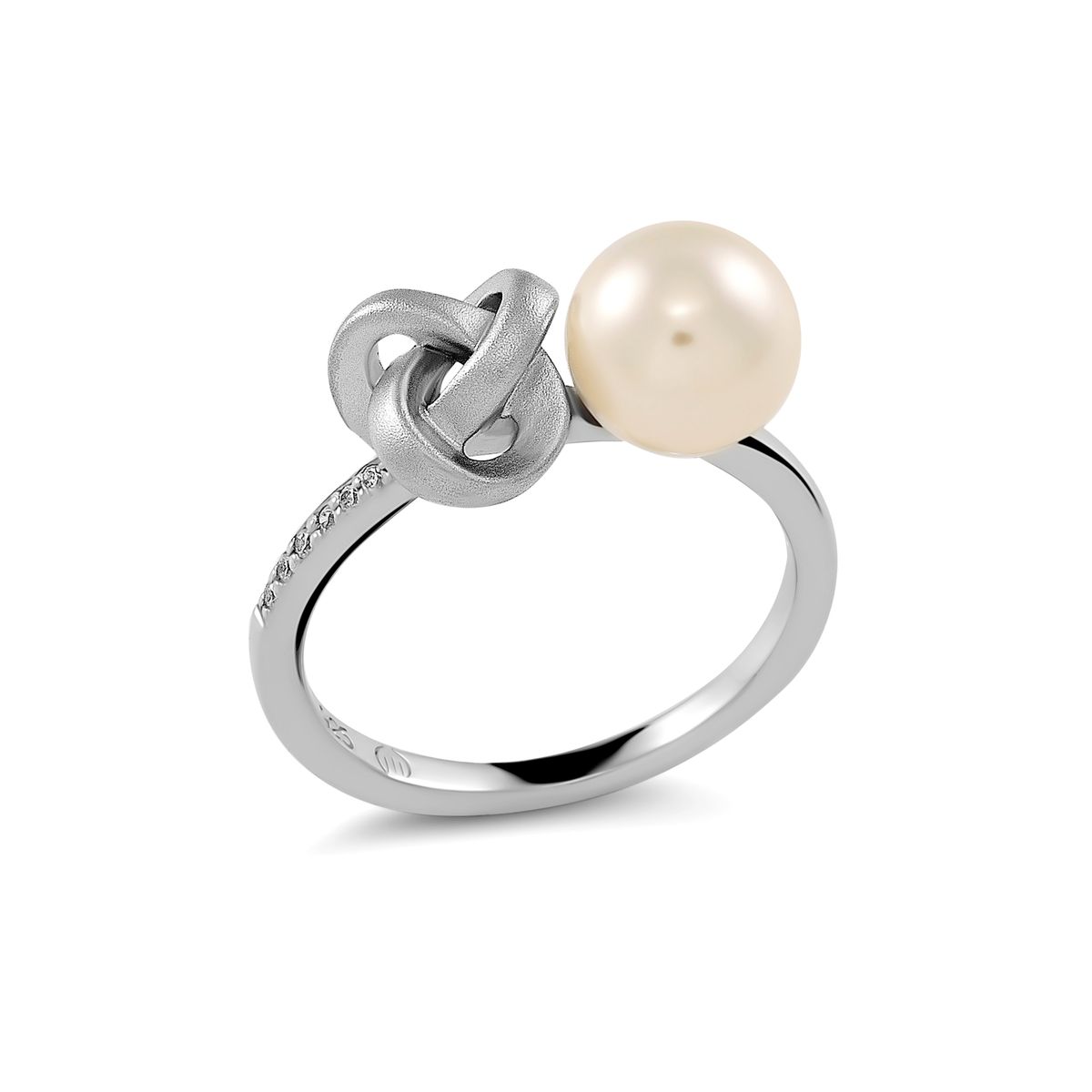 Eleganter Knotenring mit Perle
