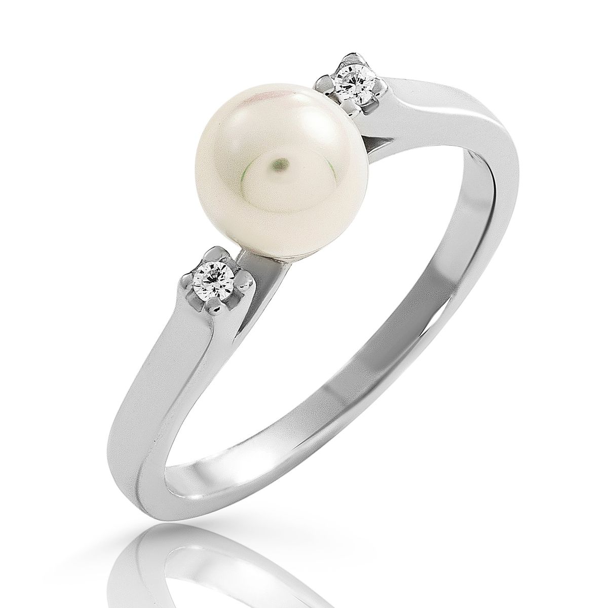'Diana' Perlenring aus Sterlingsilber