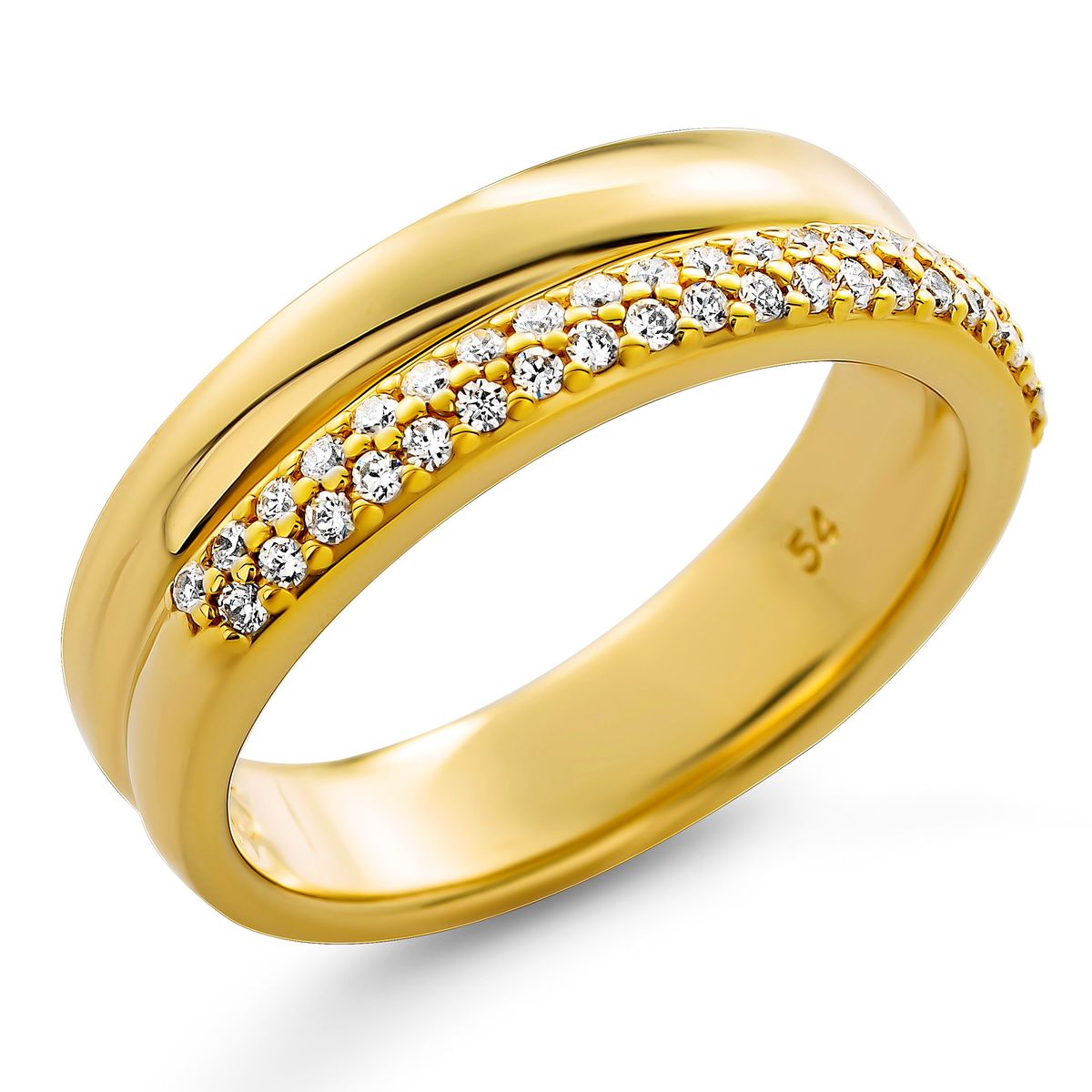 Doppelreihiger Ring mit Zirkonia