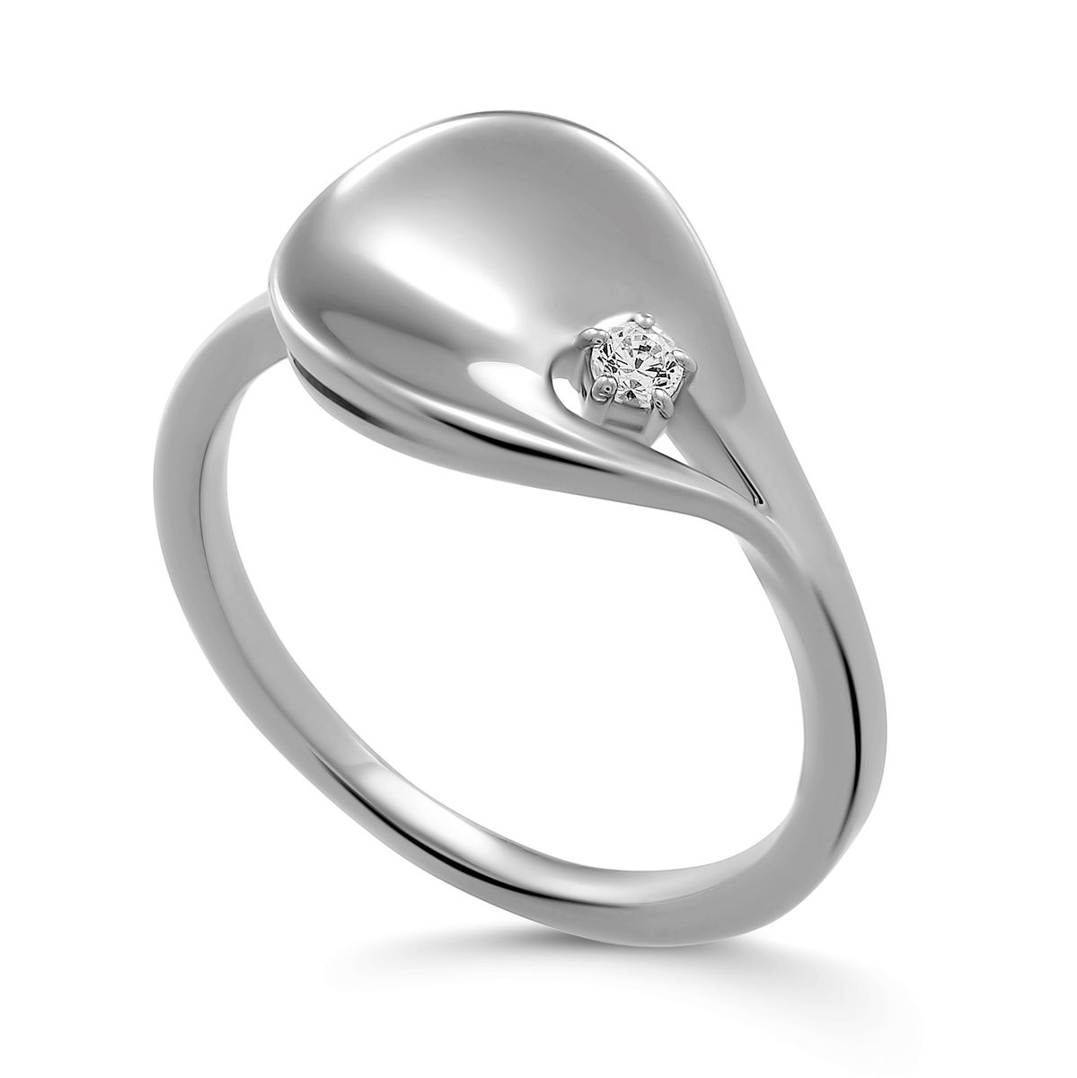 Skulpturaler Wellenring mit Solitär