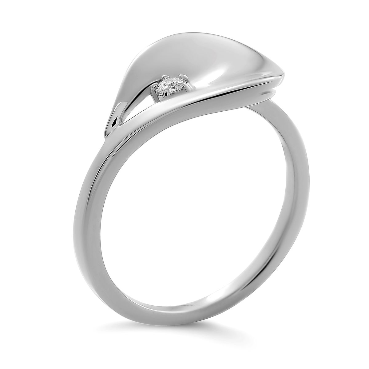 Skulpturaler Wellenring mit Solitär