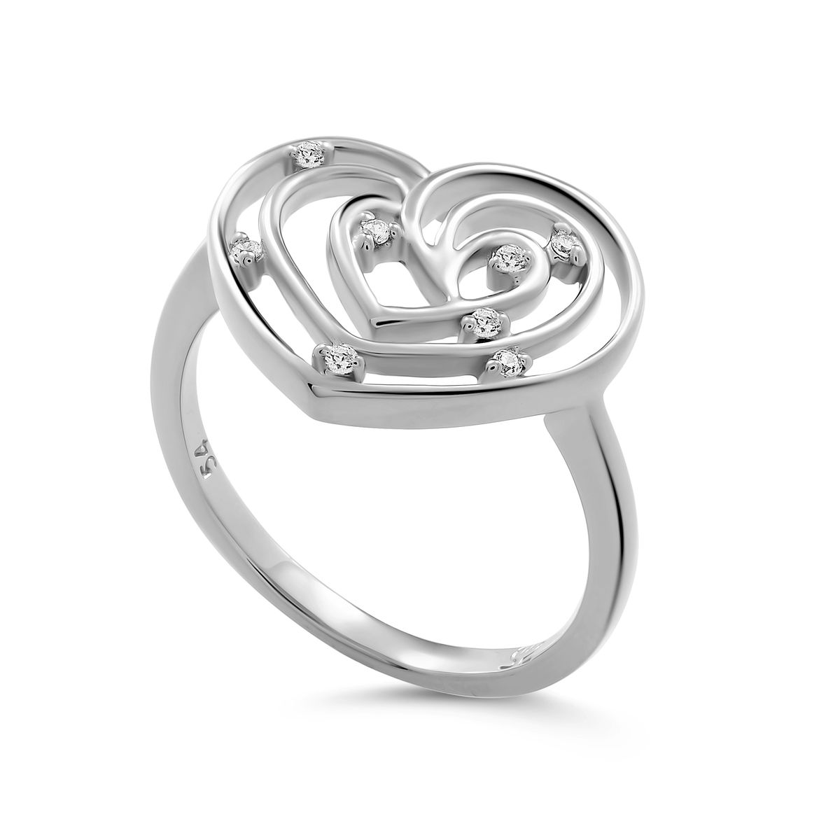 Aufwendiger Ring mit verschachtelten Herzen