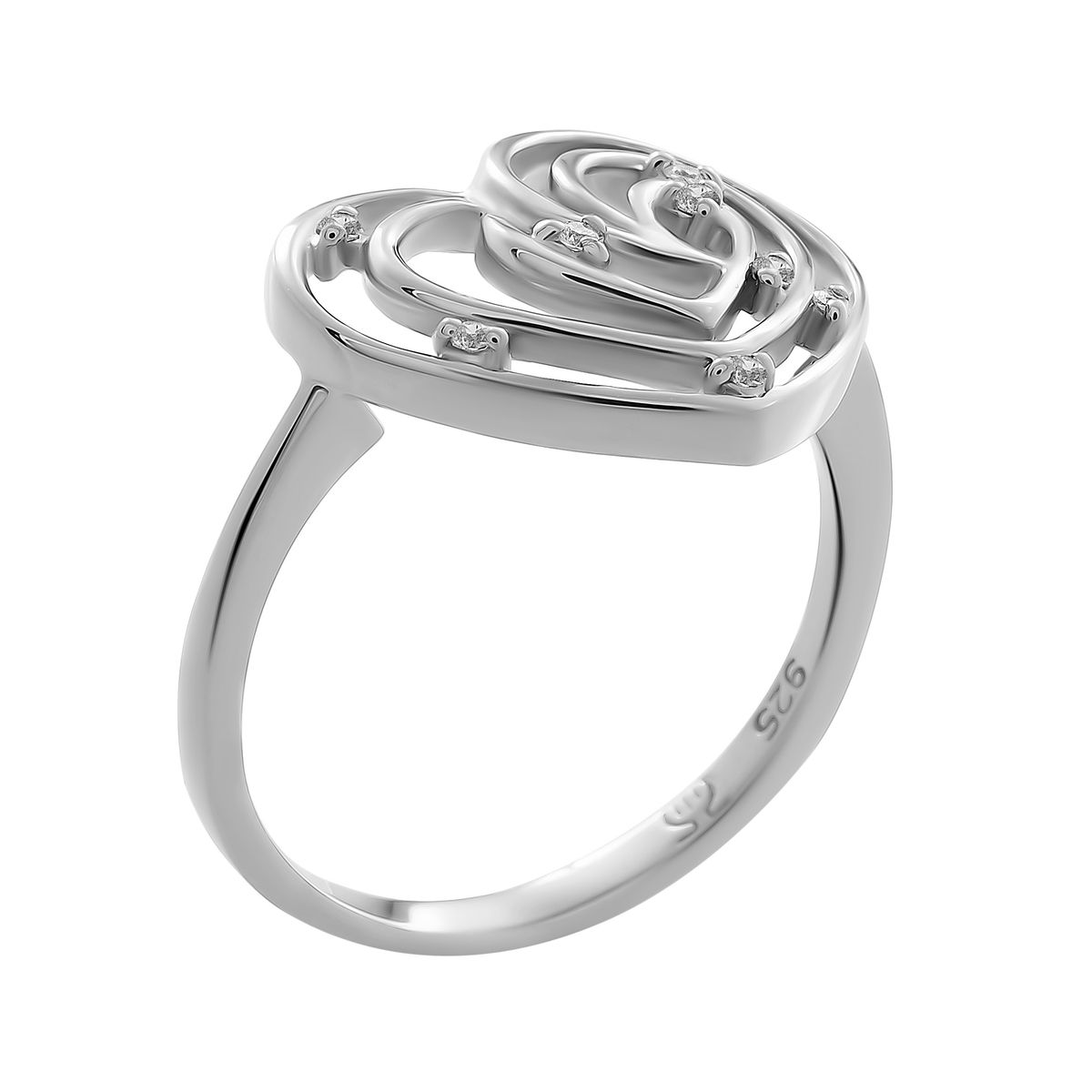 Aufwendiger Ring mit verschachtelten Herzen
