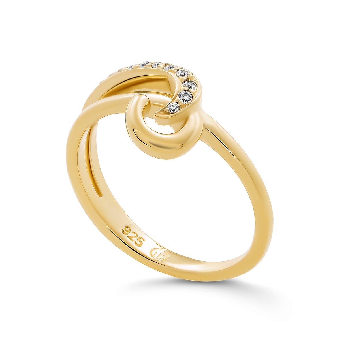 Ring mit Wellenschlaufe und Zirkonia