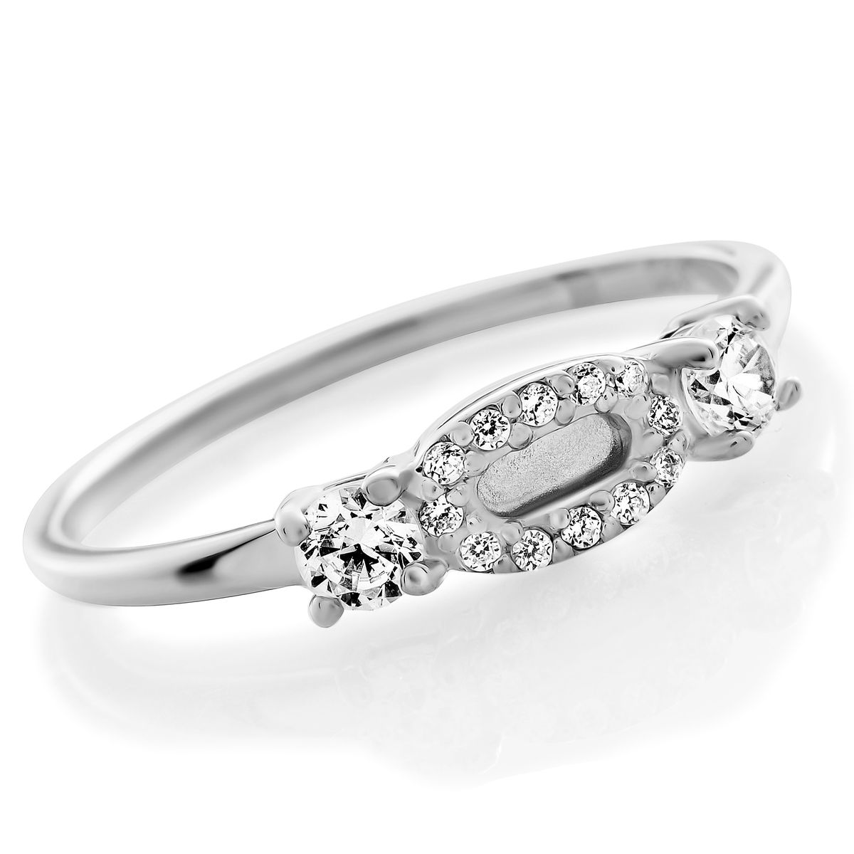 Eleganter Funkelnder Halo-Ring
