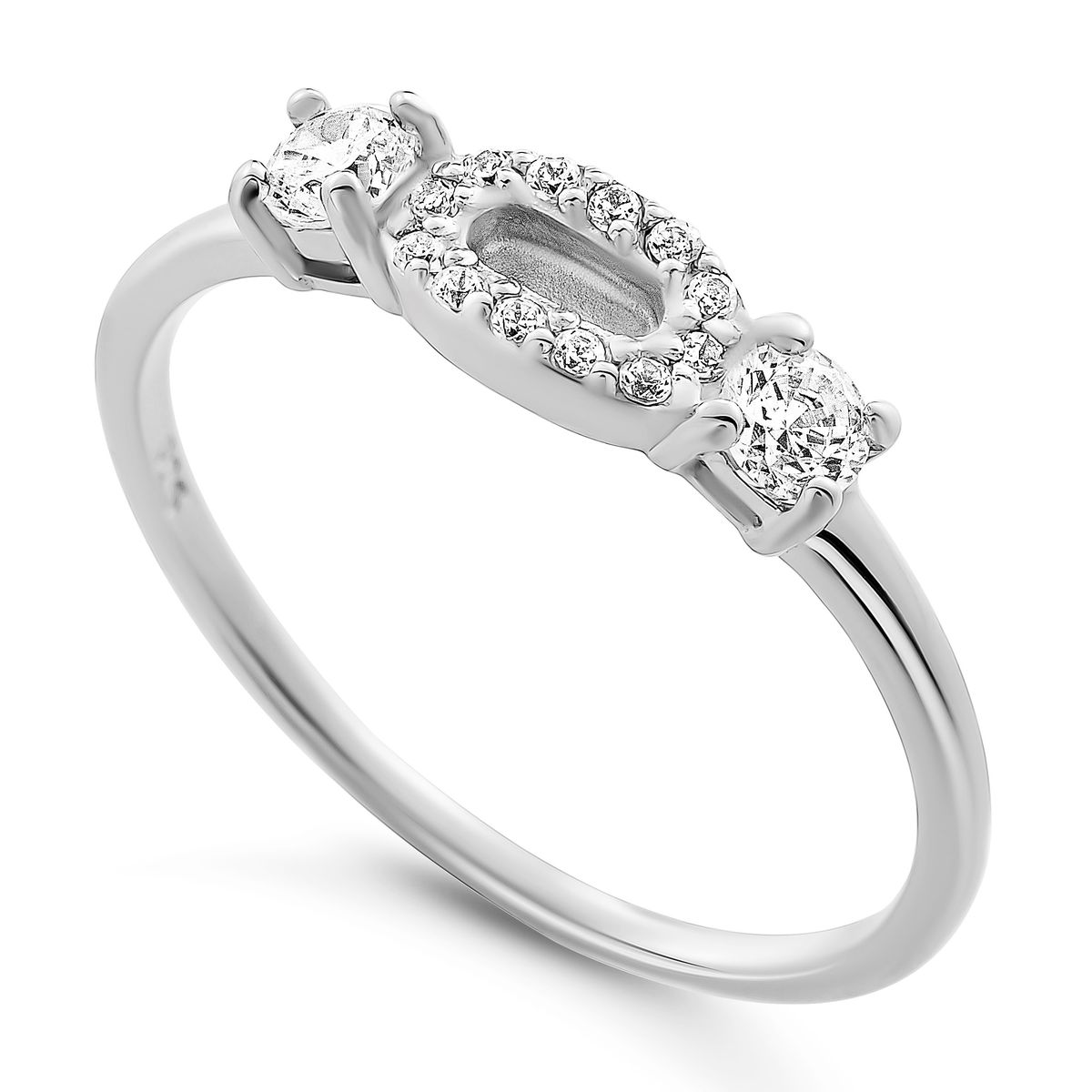 Eleganter Funkelnder Halo-Ring