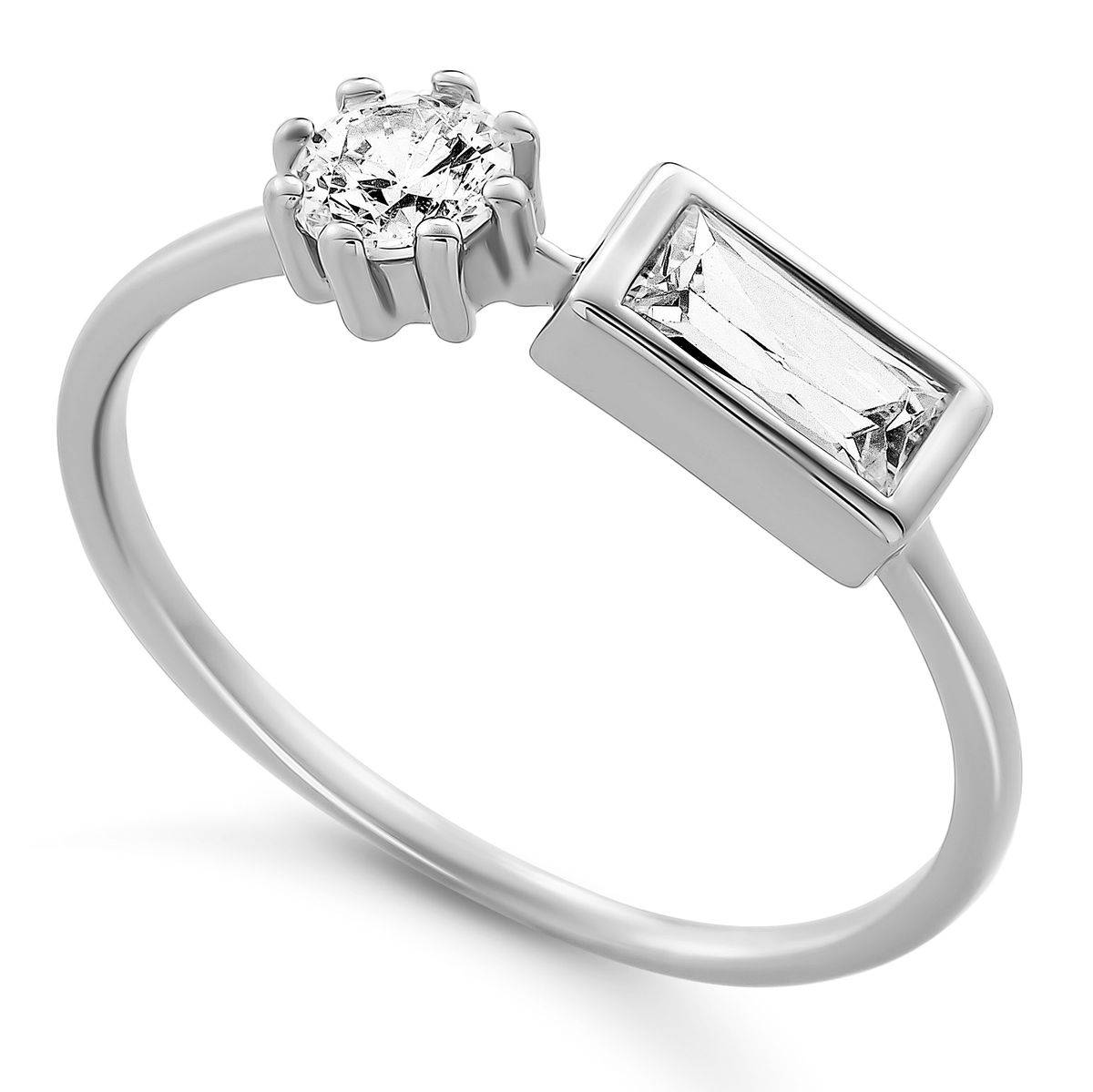 Geometrischer Ring mit zwei Steinen