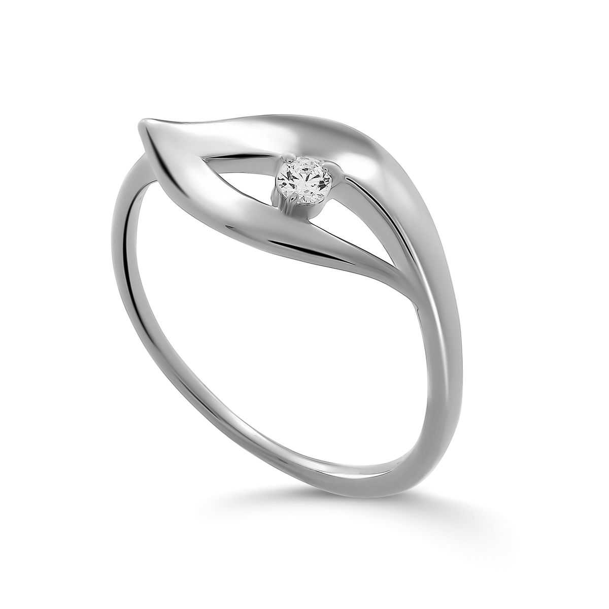 Blatt-Inspirierter Sterlingsilber Ring