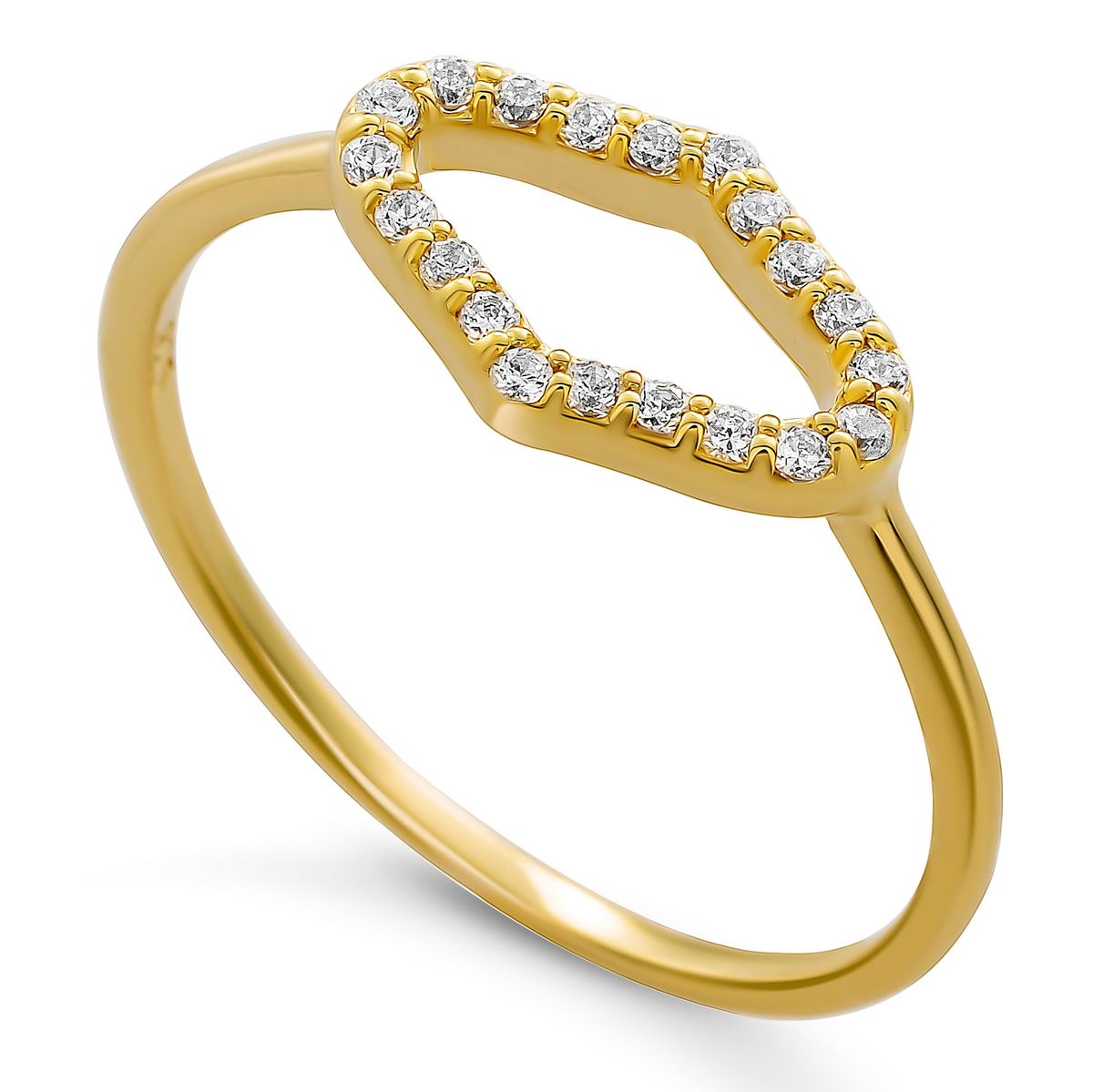 Offener geometrischer Pavé-Ring