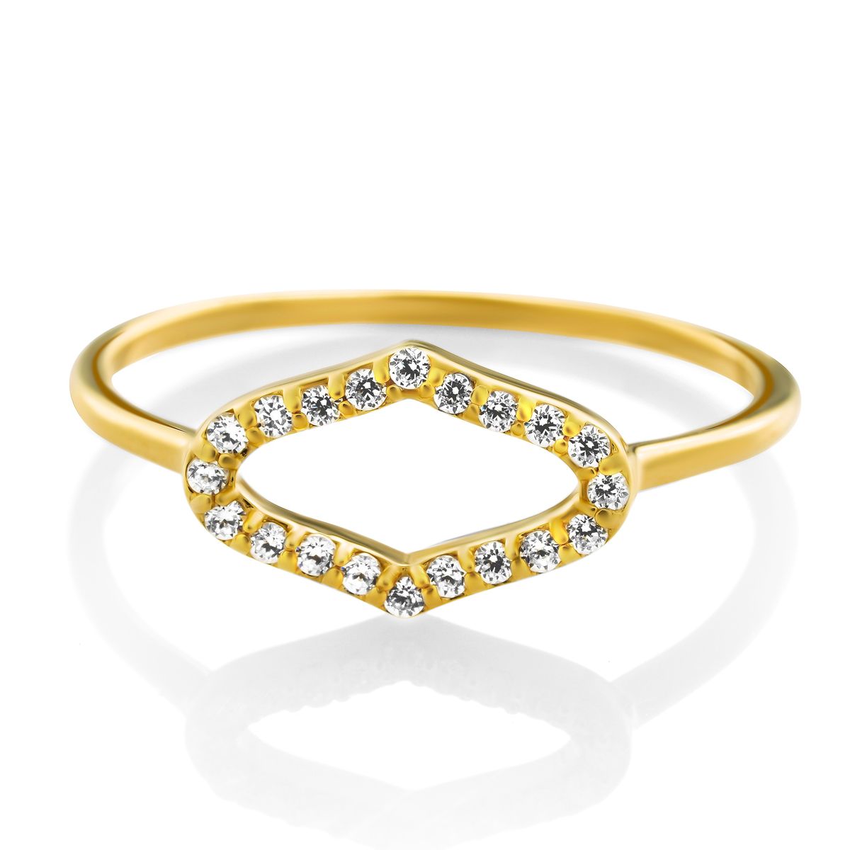 Offener geometrischer Pavé-Ring