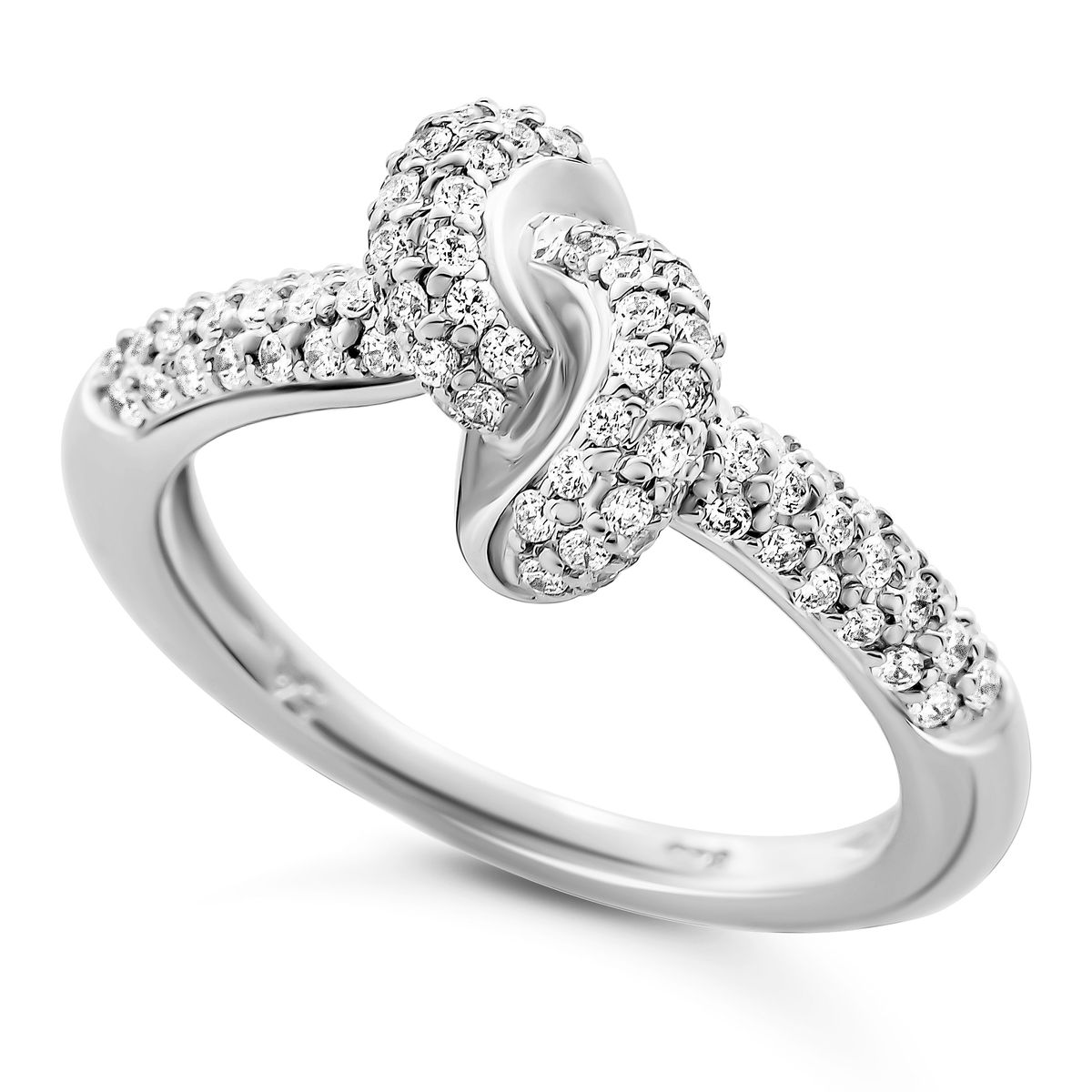 Eleganter Silberring mit Liebesknoten