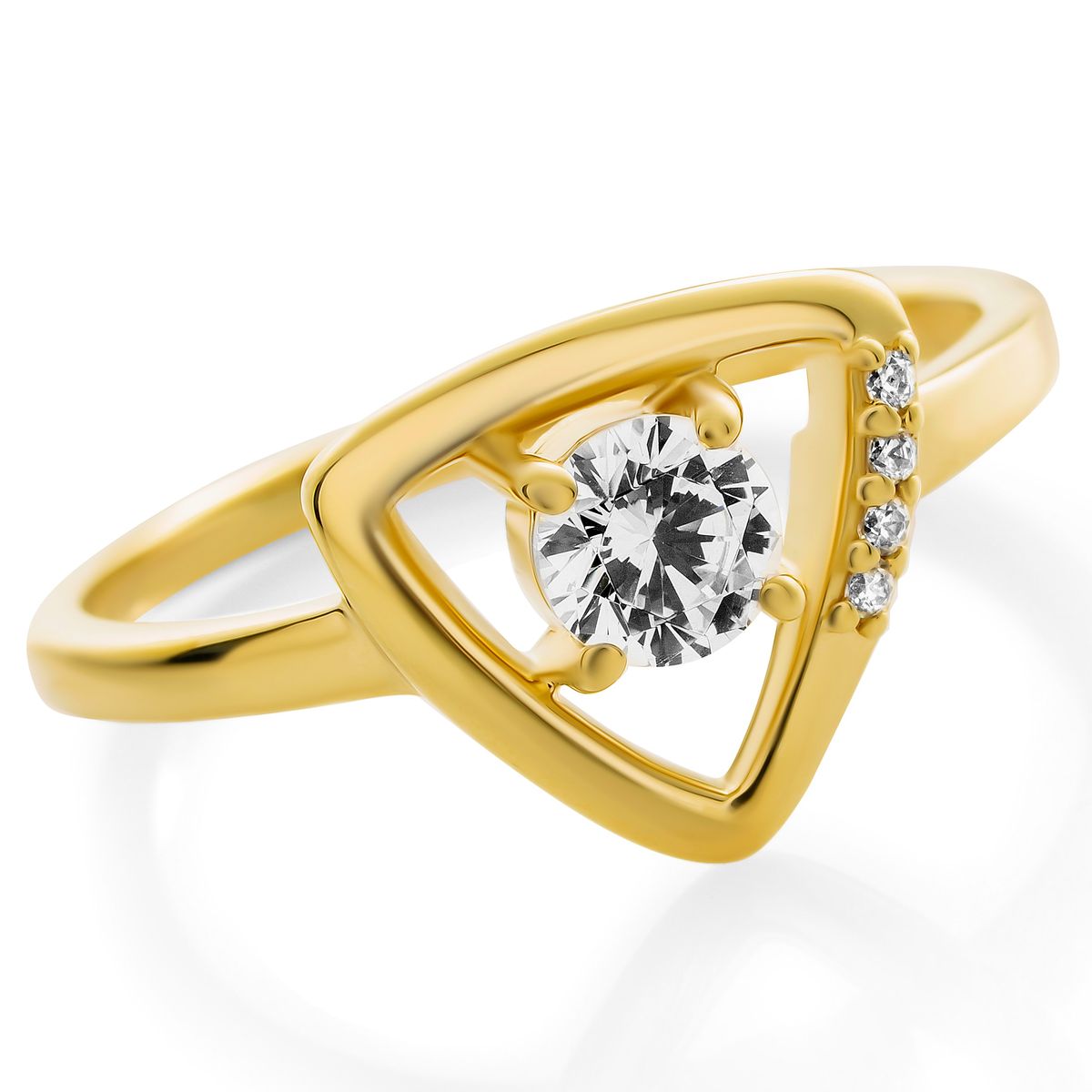 Geometrischer Dreiecksring mit Kristallen