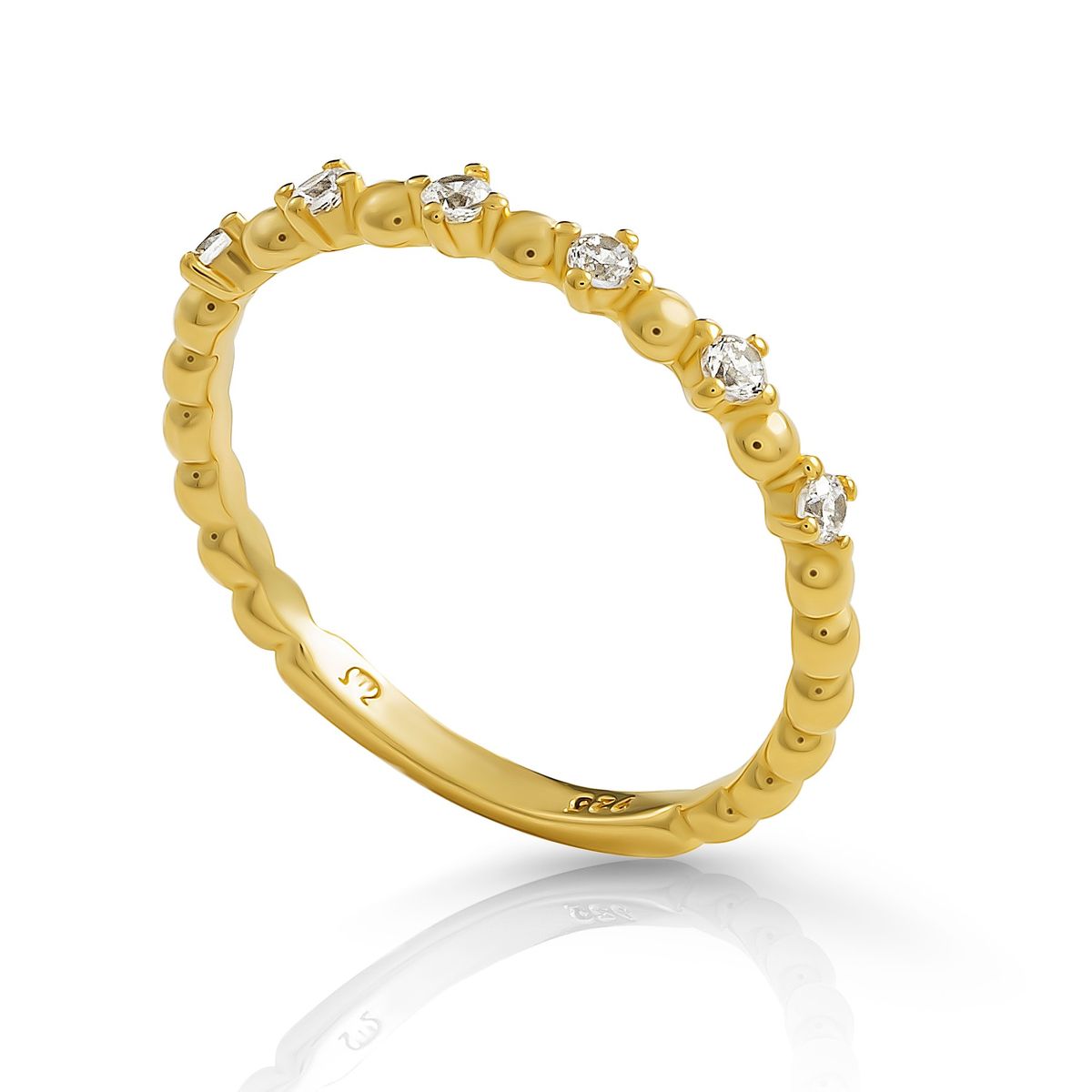 Funkelnder Ring im Kugeldesign