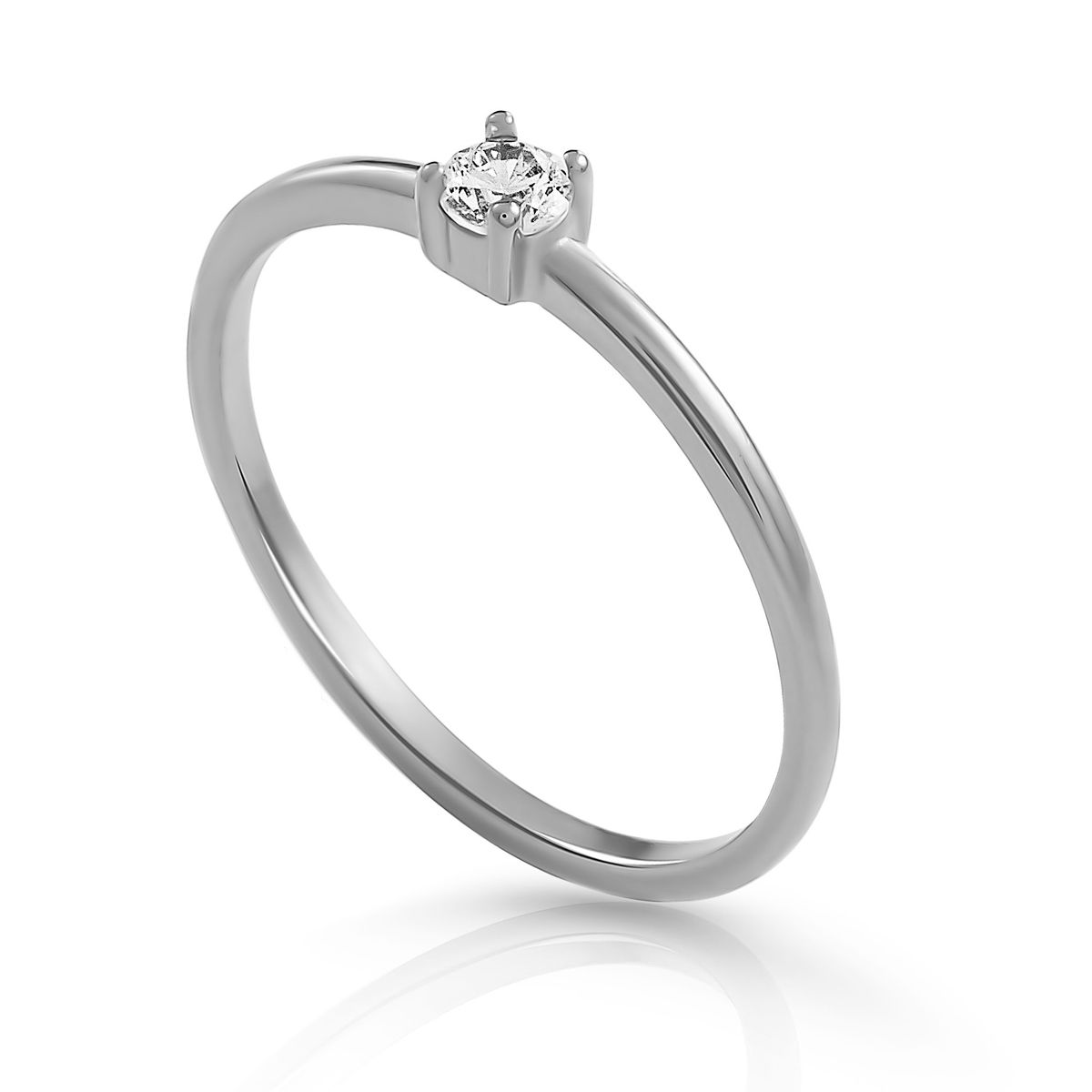 Klassischer Solitär-Ring aus Silber