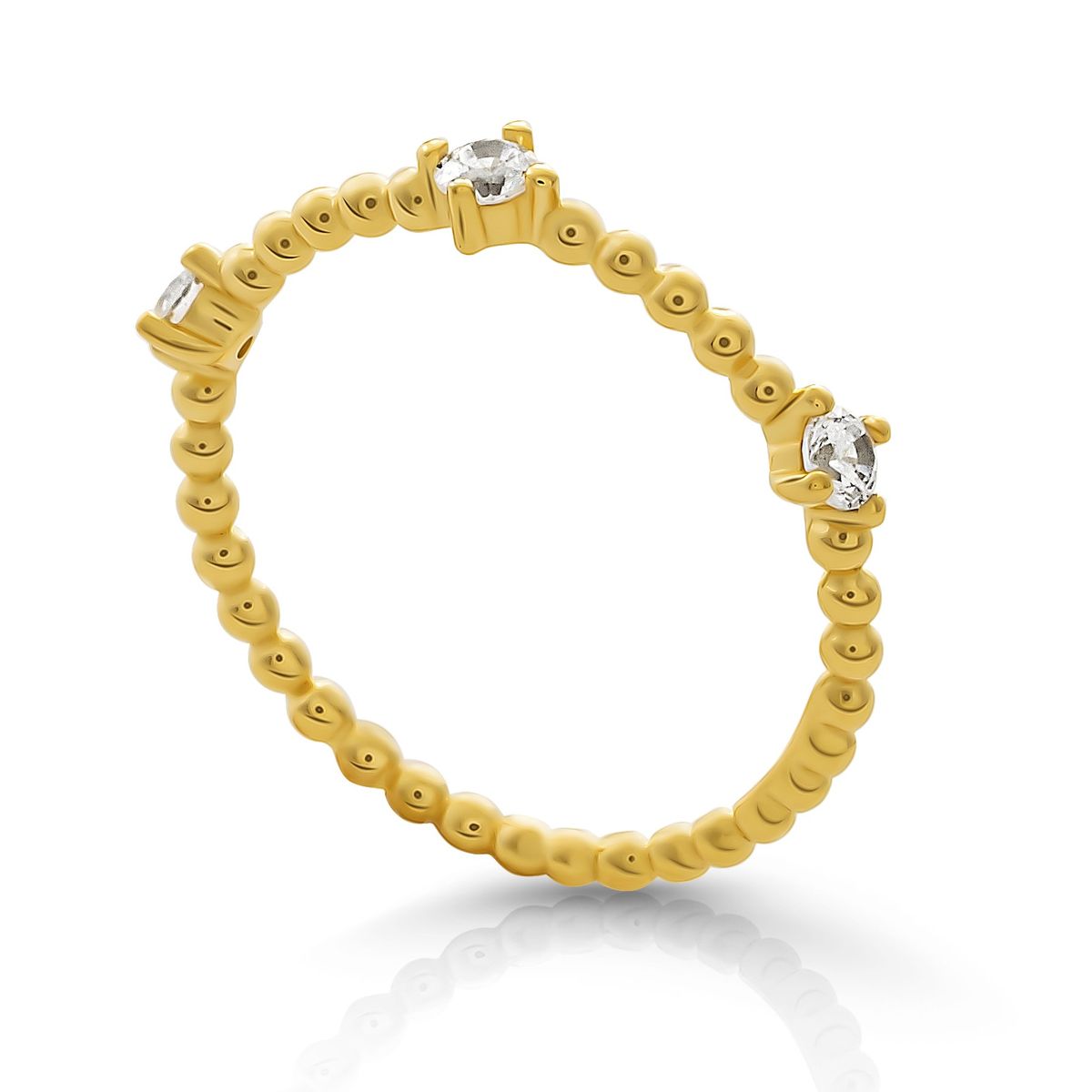 Sparkle Perlenring mit drei Steinen