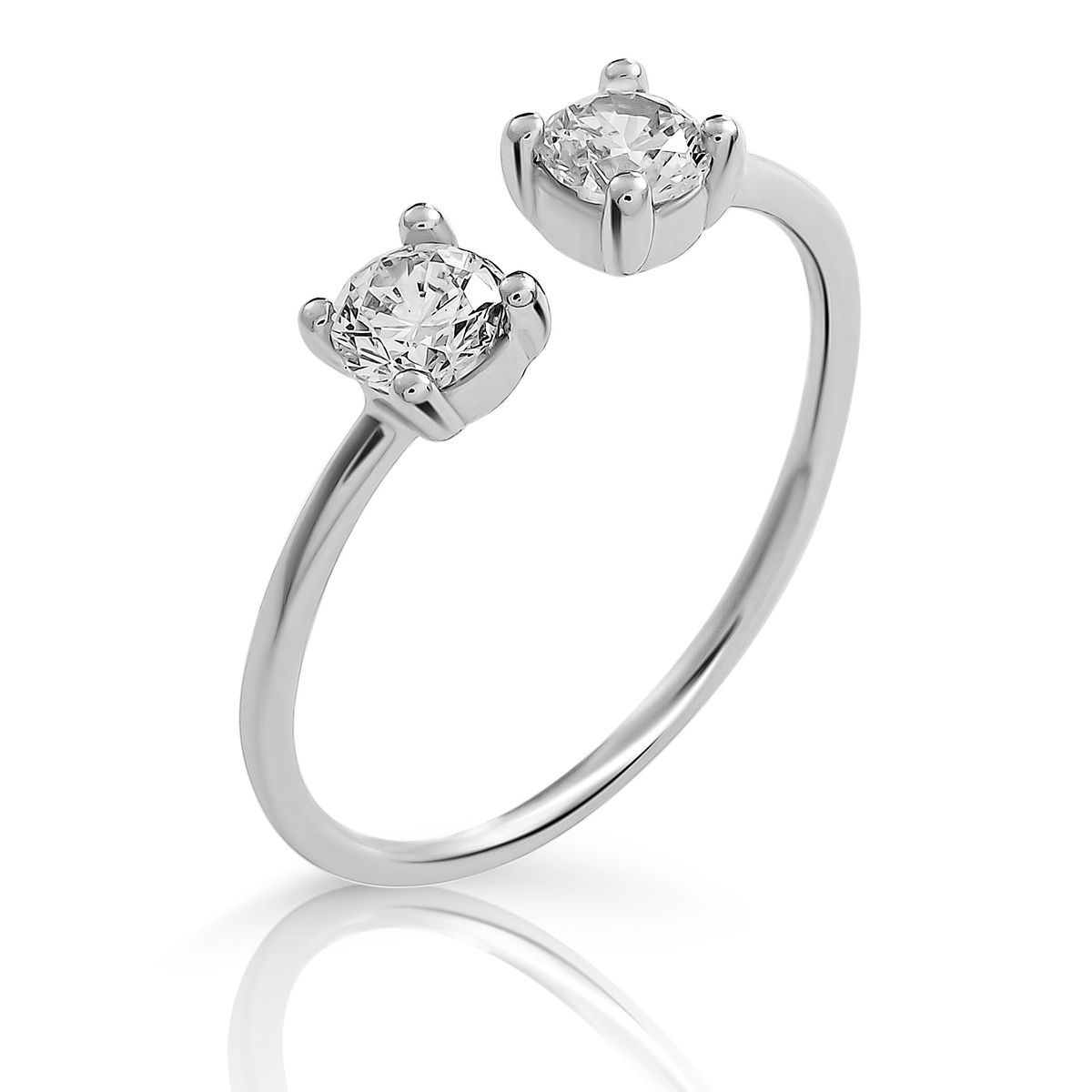 Offener Ring mit funkelnden Steinen