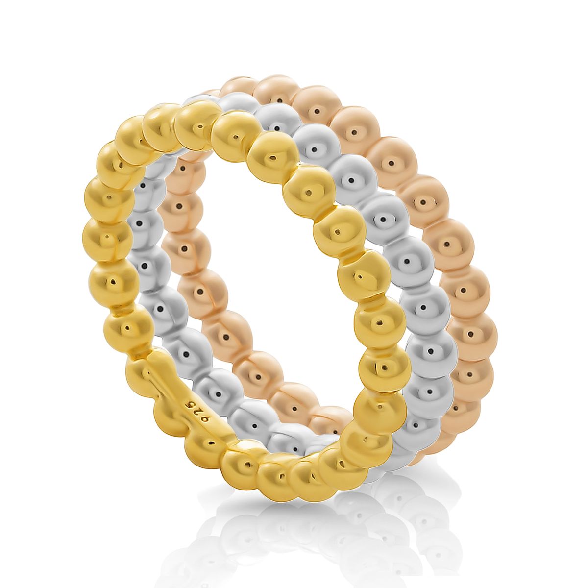Filigranes Stapelbares Perlen-Ring Trio