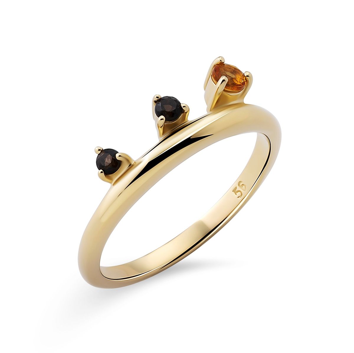 Dreistein-Ring im Kronen-Stil