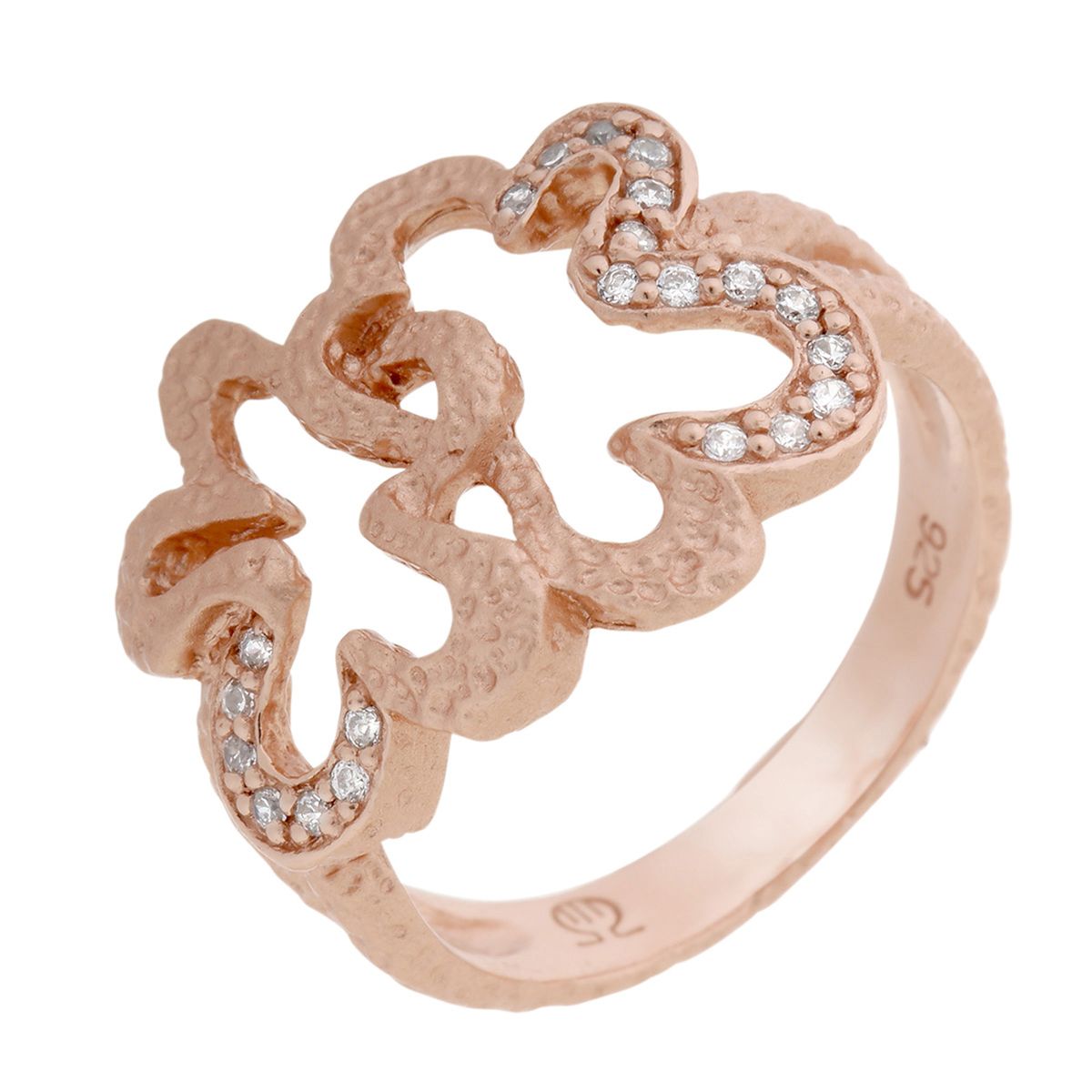 Aufwendiger Ring aus Rosévergoldetem Silber