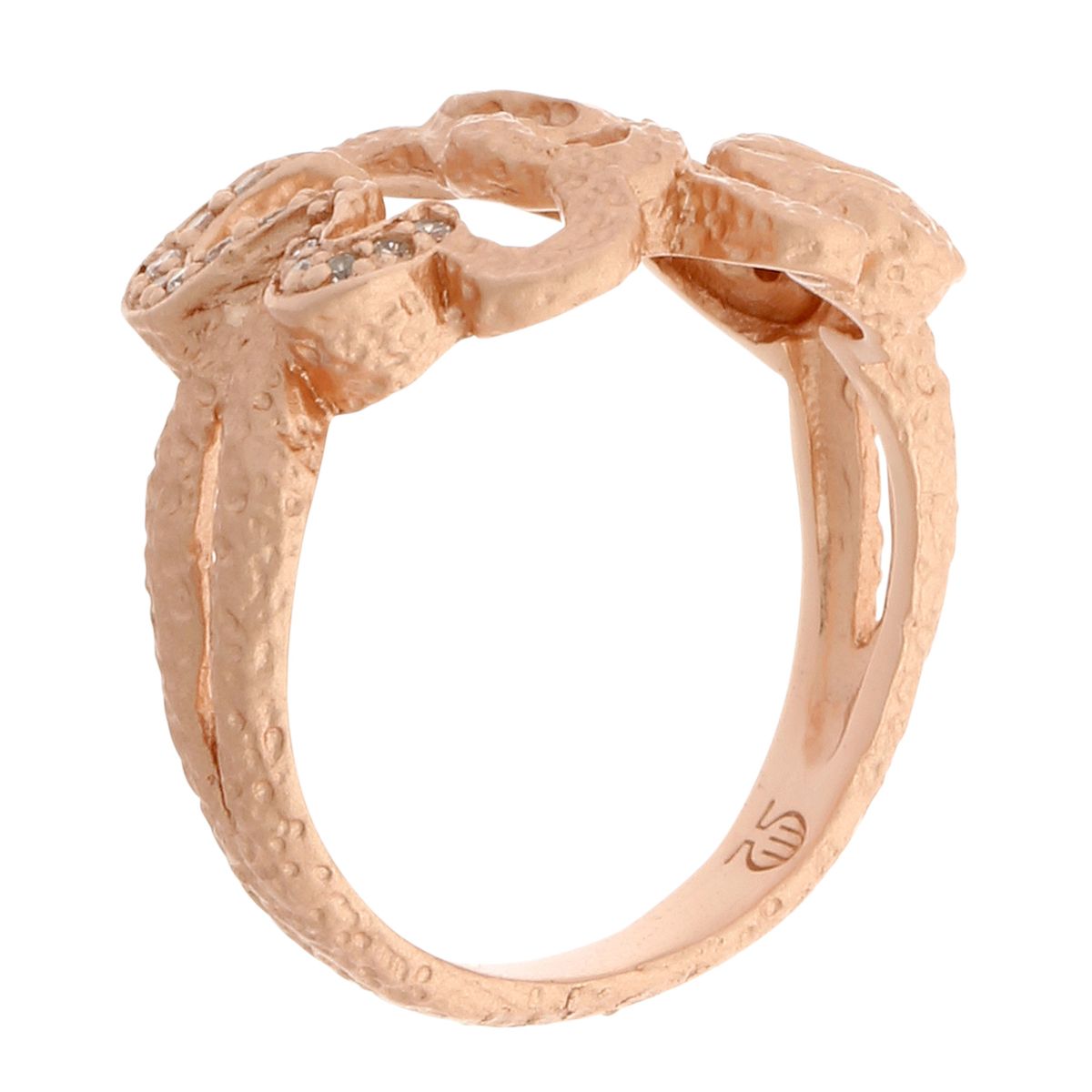 Aufwendiger Ring aus Rosévergoldetem Silber