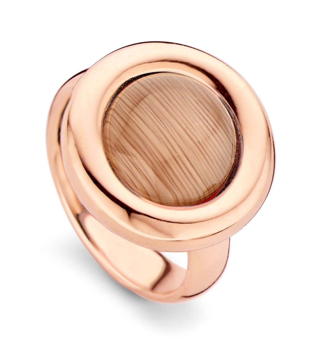 Statement-Ring mit strukturierter Rund-Einlage