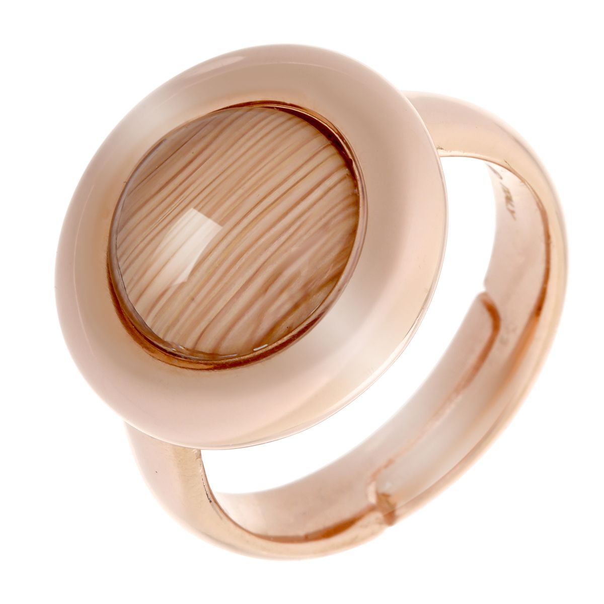 Statement-Ring mit strukturierter Rund-Einlage