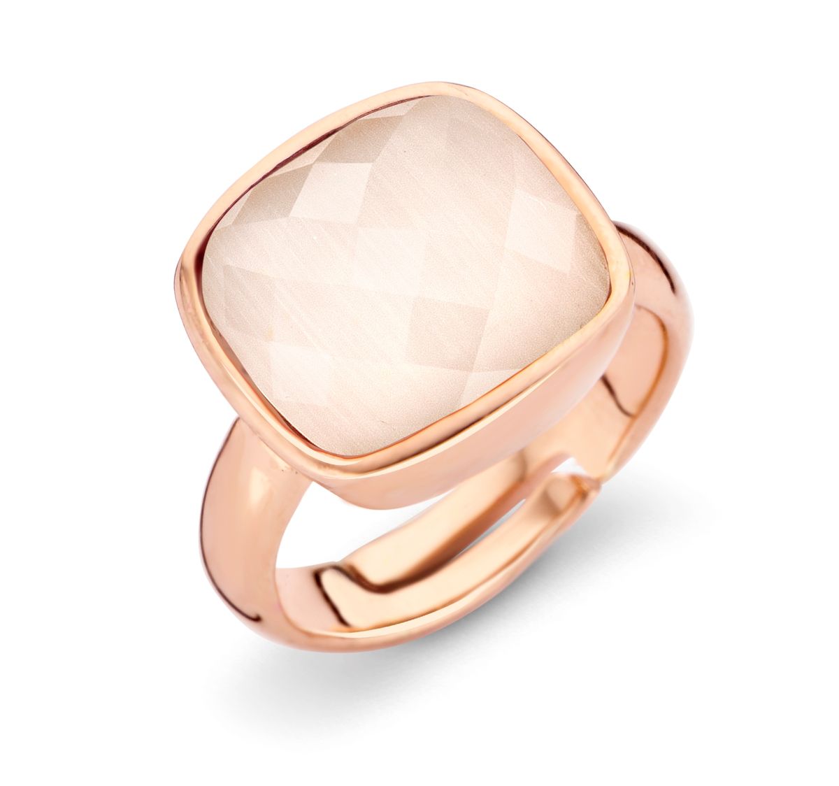 Statement-Ring mit Kissenschliff-Stein