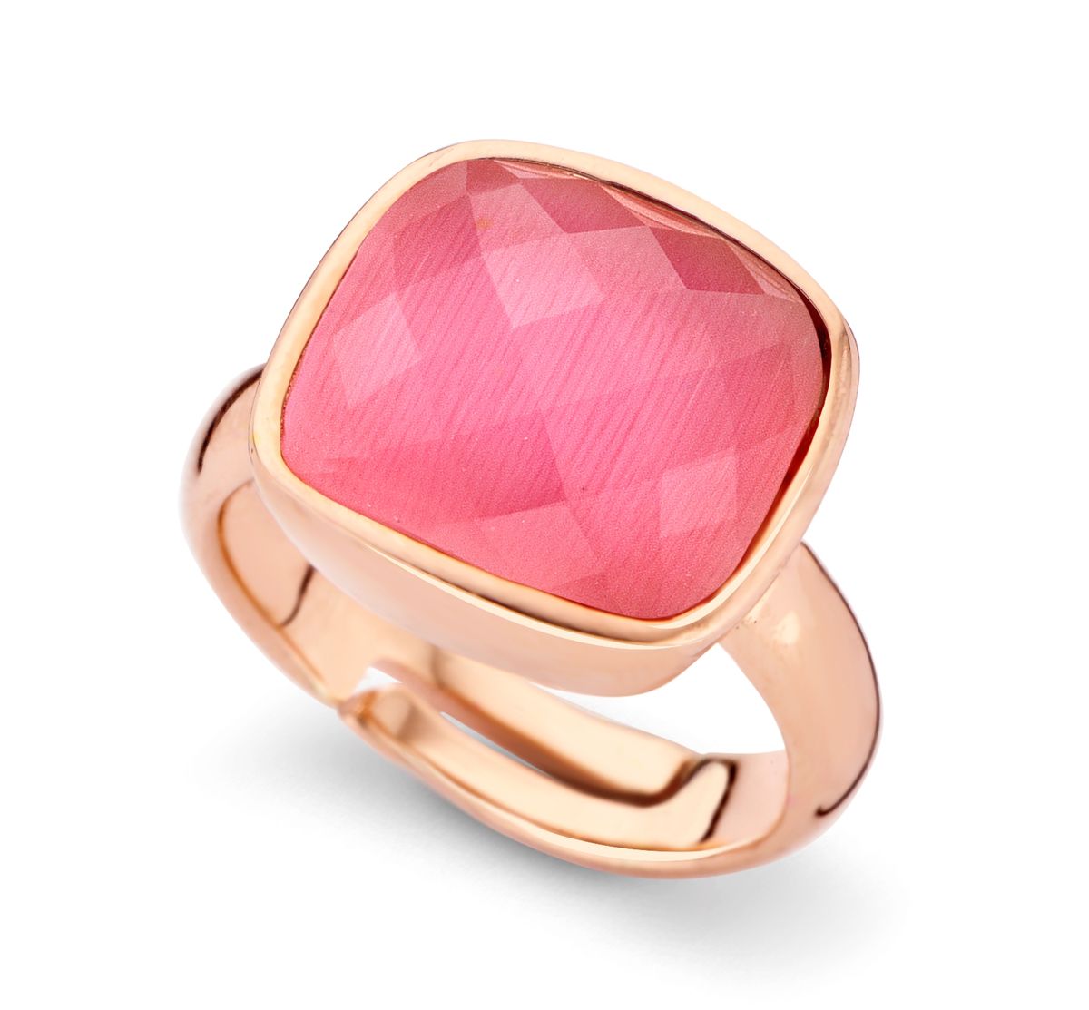 Pinker Ring im Kissen-Schliff