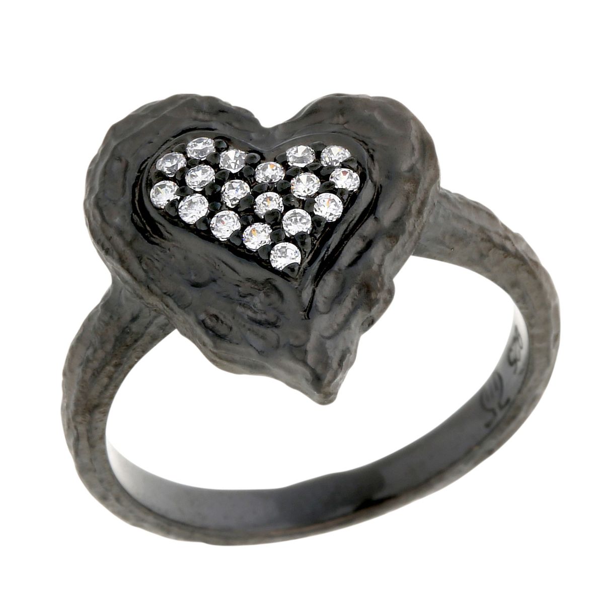 Strukturierter Herz-Statement-Ring