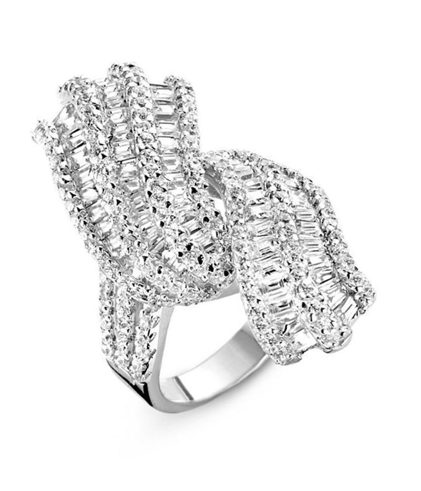 Aufwendiger skulpturaler Pavé-Schleifenring