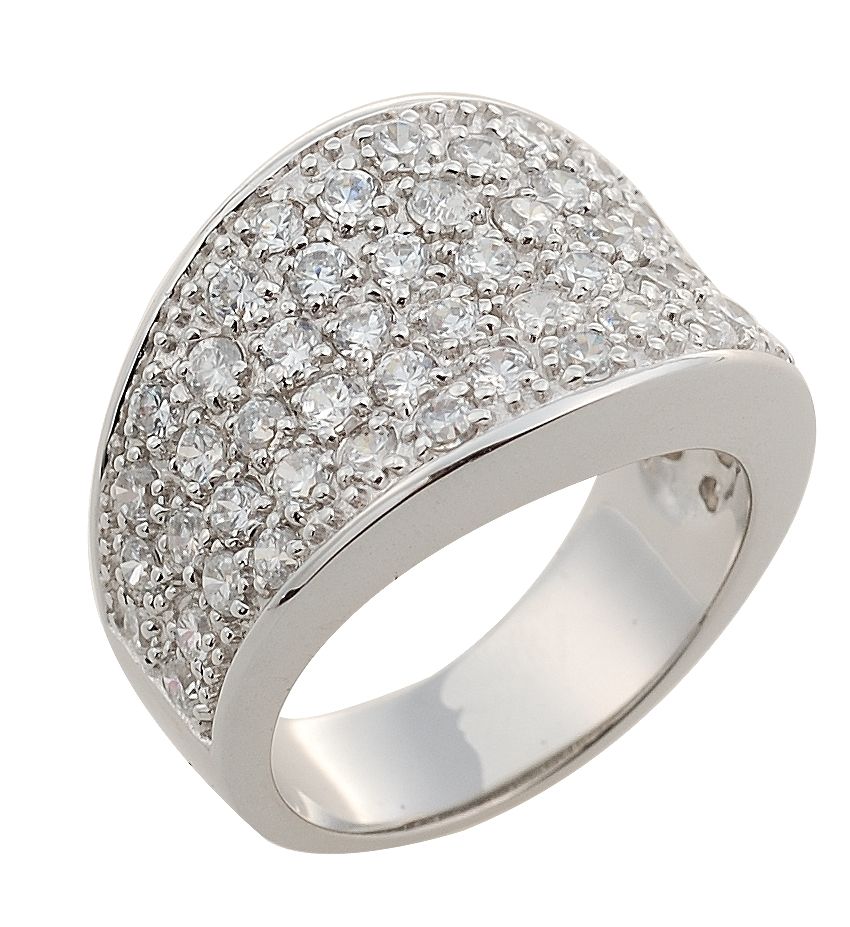 Breiter Pavé-Ring aus Sterlingsilber