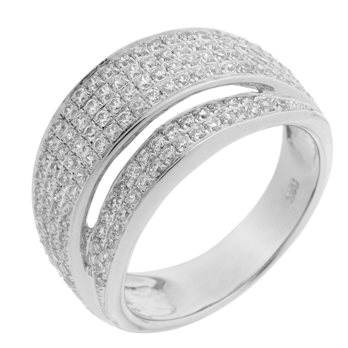 Doppelband-Ring mit Pave-Besatz