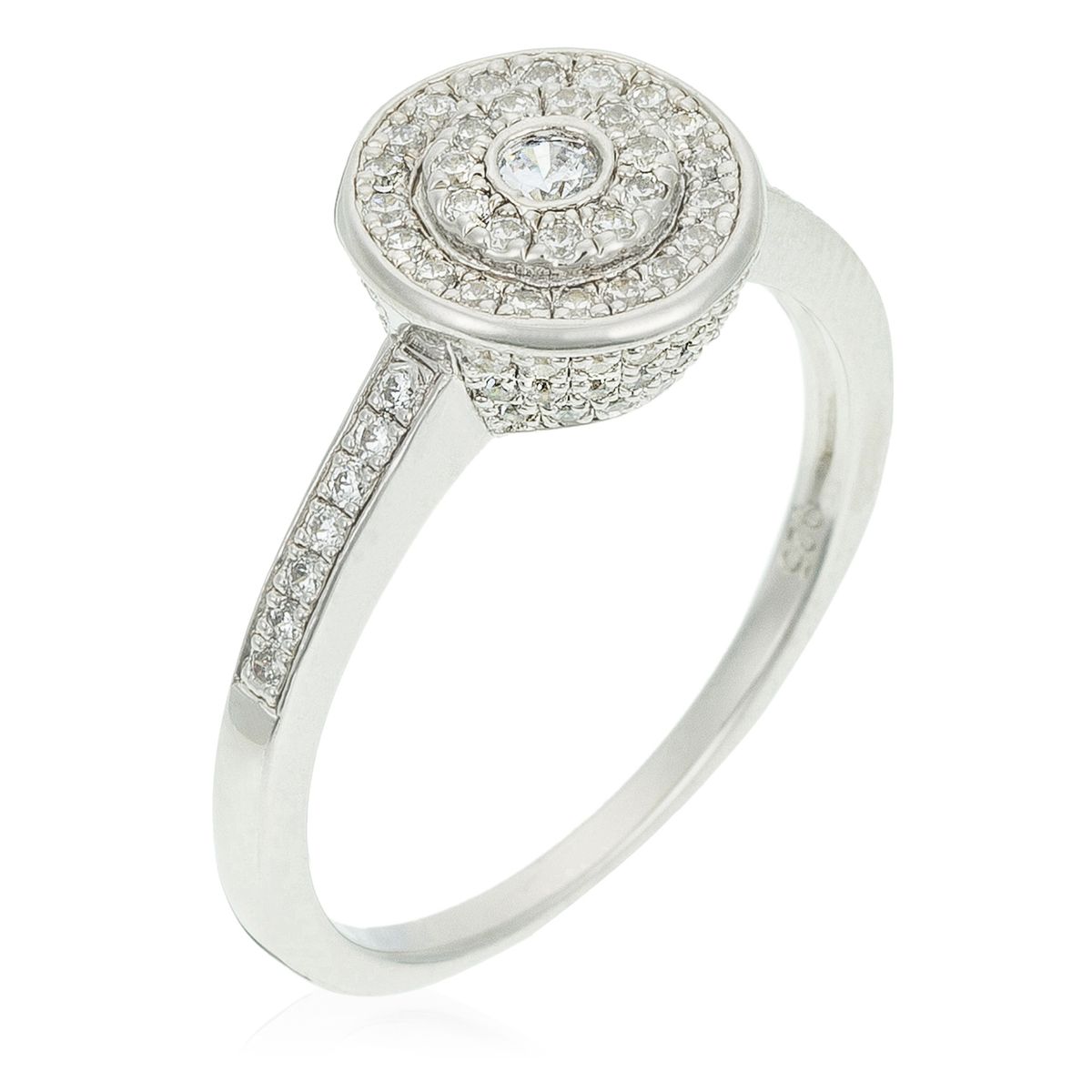 Eleganter Doppel-Halo-Pavé-Ring