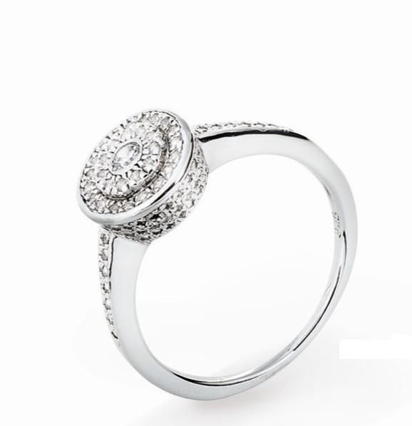 Eleganter Doppel-Halo-Pavé-Ring