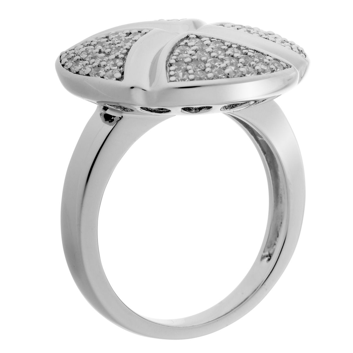 Sterling Silber Ring mit Pave-Besatz