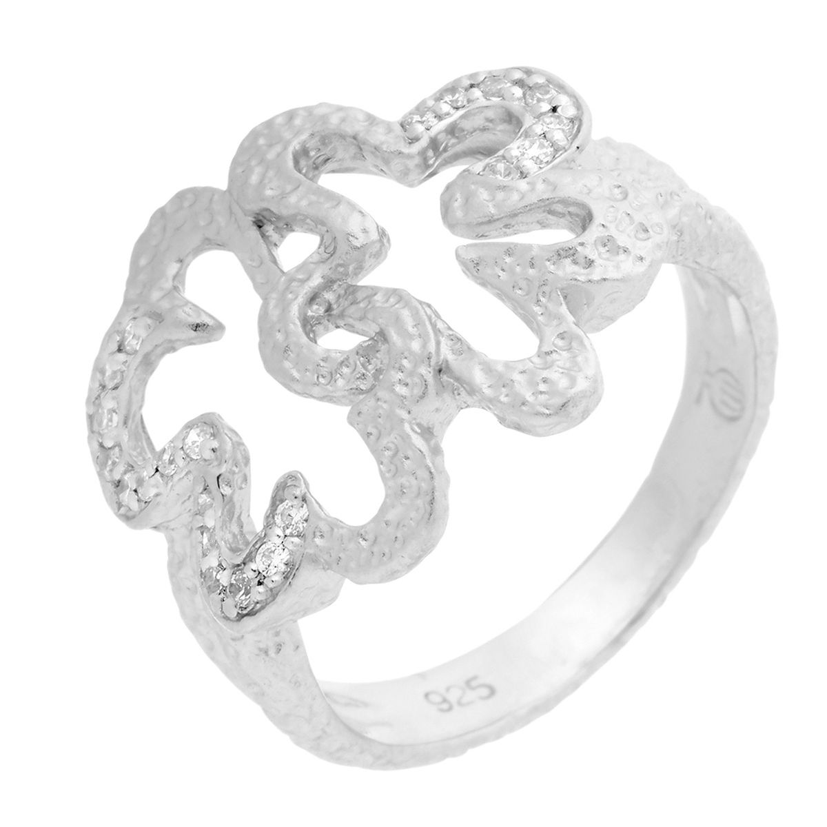 Filigraner Silberring mit Blumenmuster