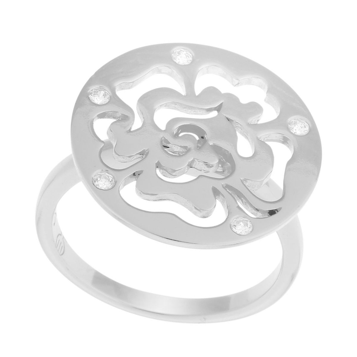 Kunstvoller durchbrochener Ring mit Blumenmotiv