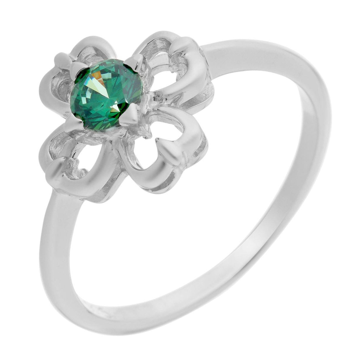 Silberner Ring mit floralem Ausschnittmotiv