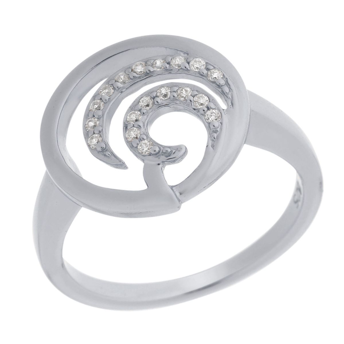 Funkelnder Spiralring aus Sterlingsilber
