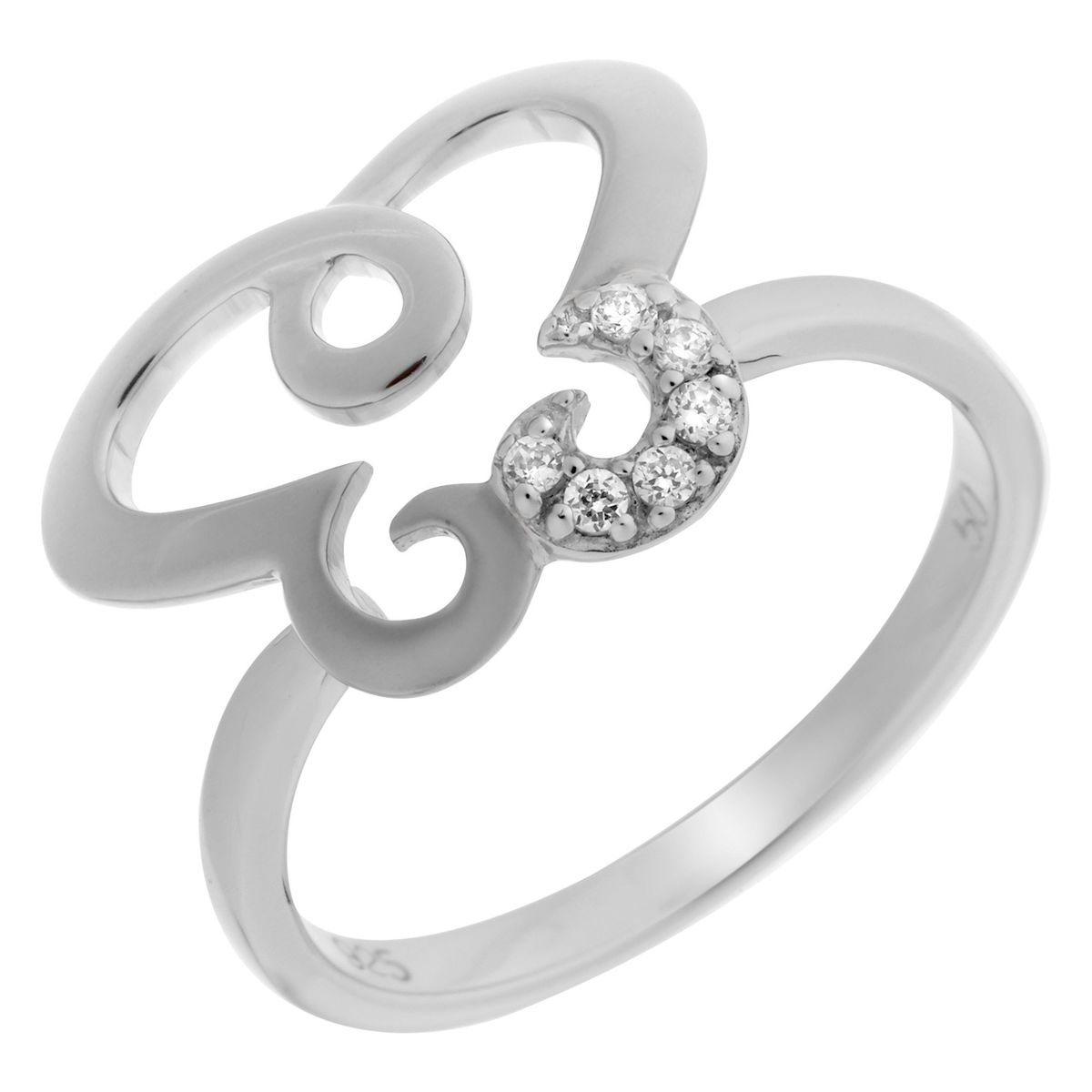 Stilisierter Durchbruch-Ring mit Blumenmuster